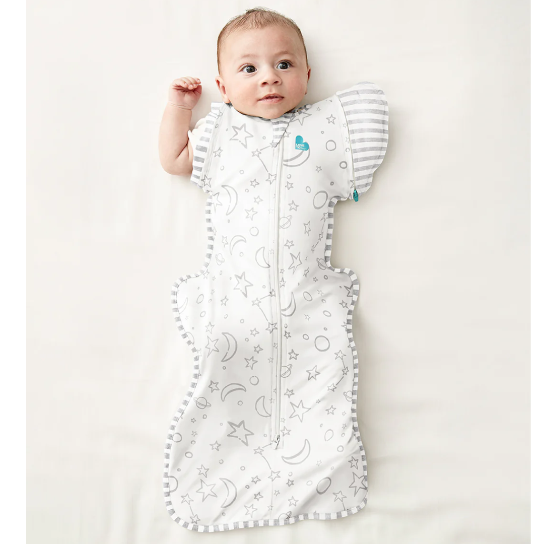 Love to Dream Swaddle UP Silky Lux Bamboo Transition Sleep Bag | Moon and Stars MED (13-19lbs)