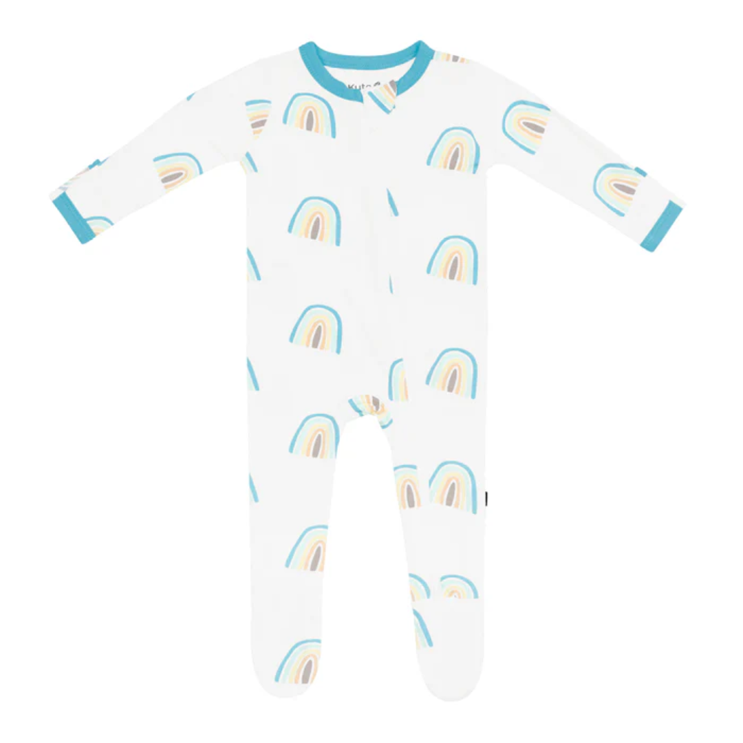Kyte Bamboo Zippered Footie | Makai Rainbow