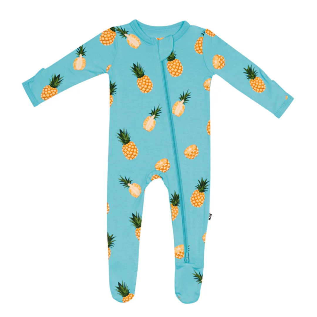Kyte Bamboo Zippered Footie | Pineapple