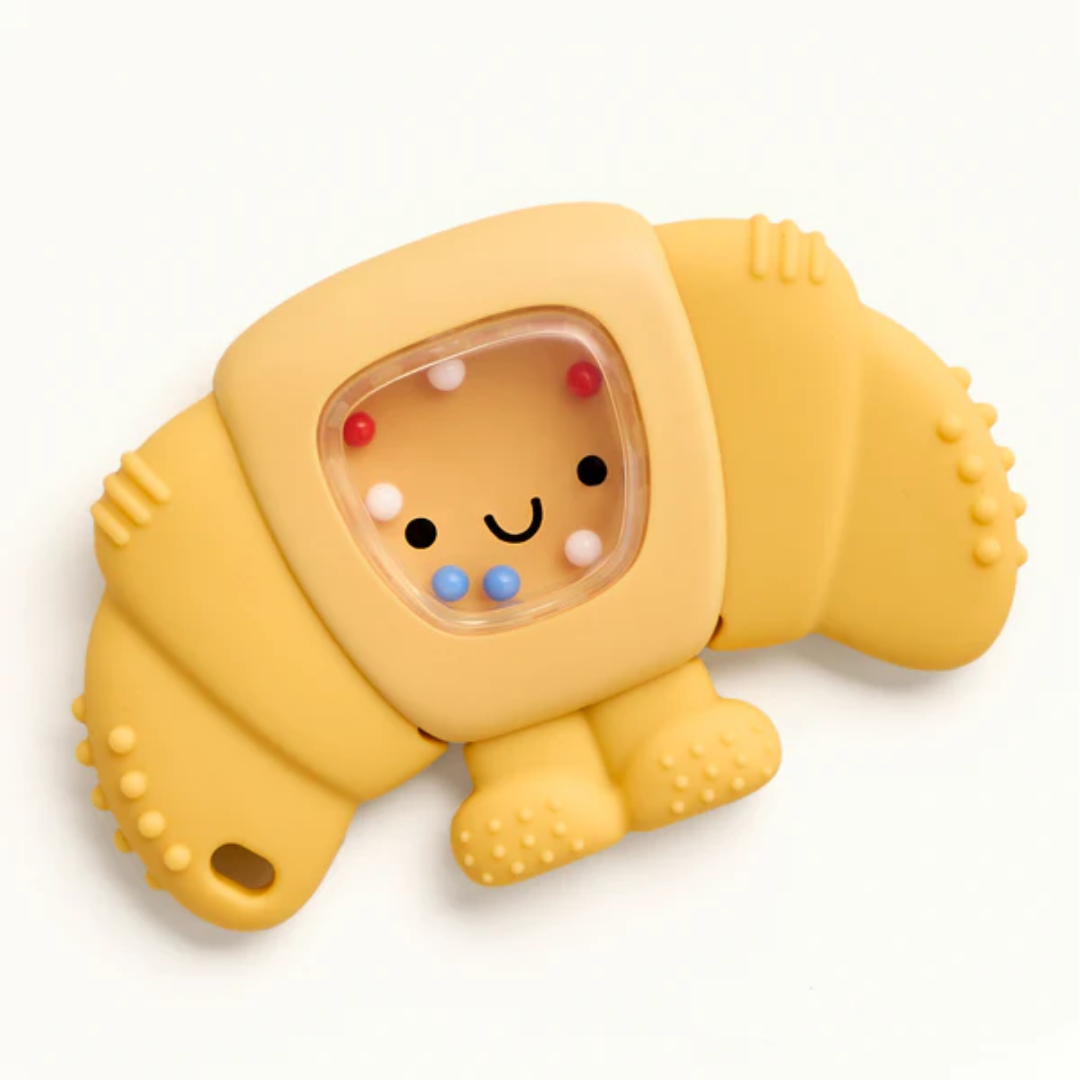 Itzy Ritzy Sweetie Shake Plus Teething + Rattle Toy | Croissant