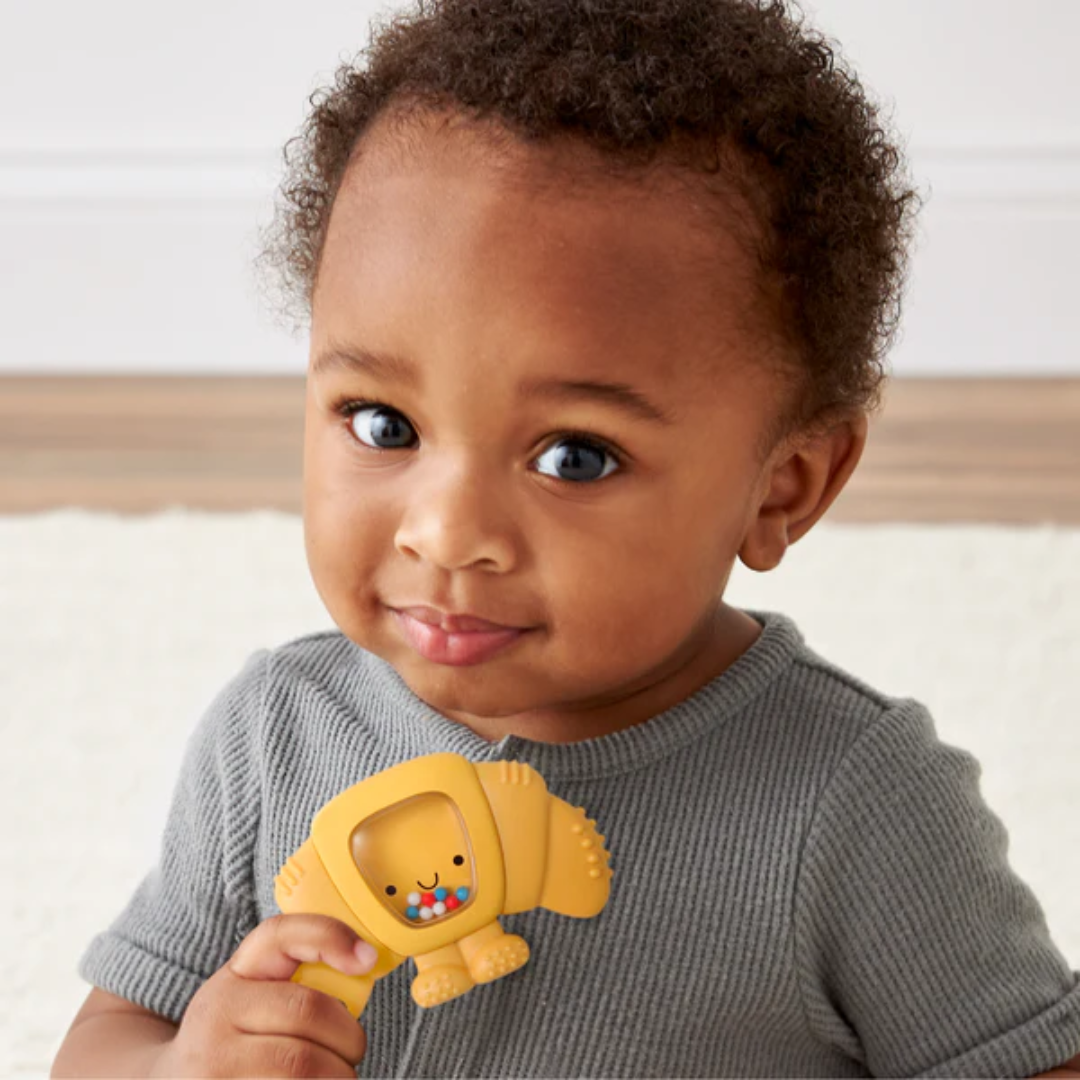 Itzy Ritzy Sweetie Shake Plus Teething + Rattle Toy | Croissant