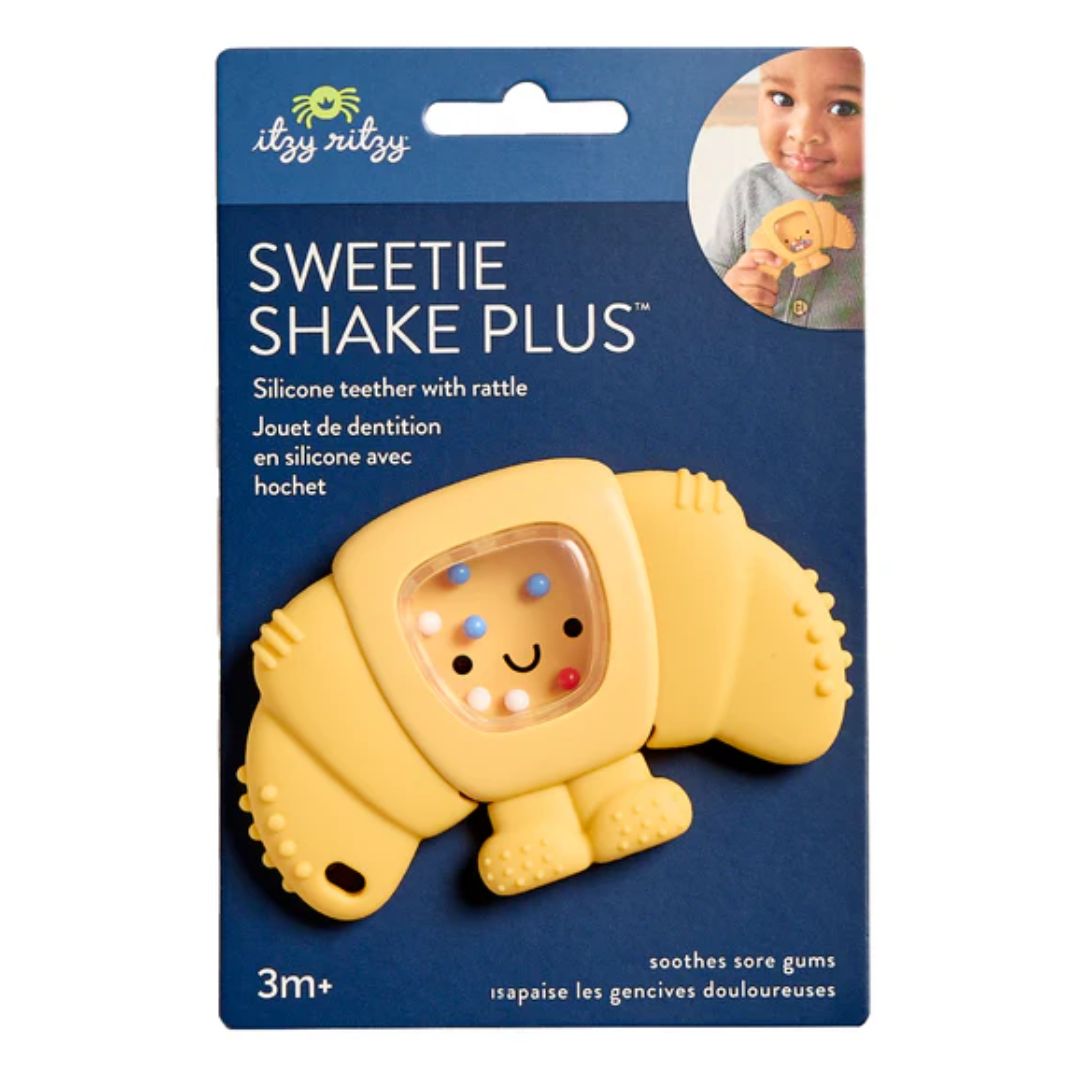 Itzy Ritzy Sweetie Shake Plus Teething + Rattle Toy | Croissant