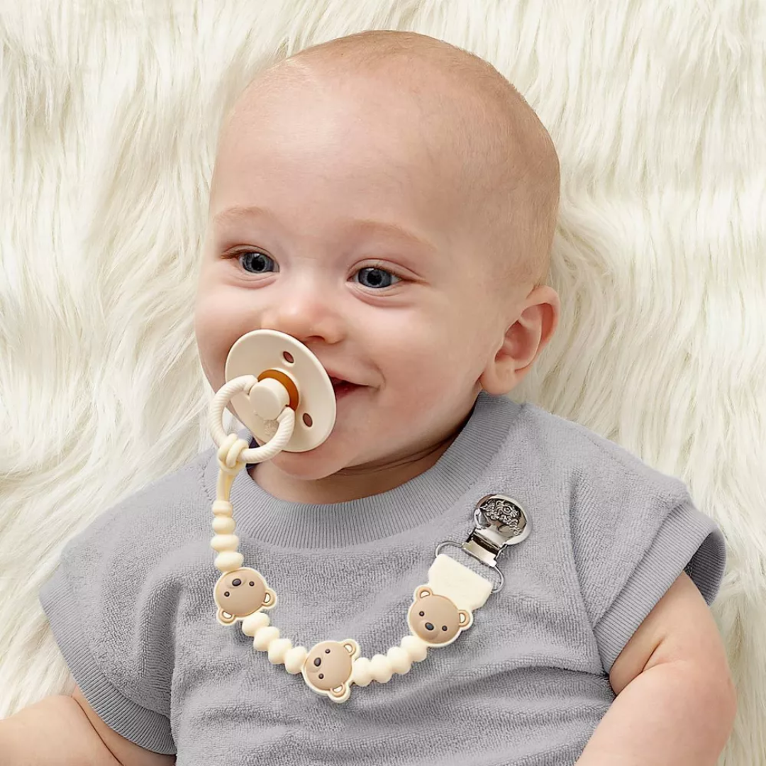 Sweetie Strap Plus Toy and Paci Clip | Teddy Bear