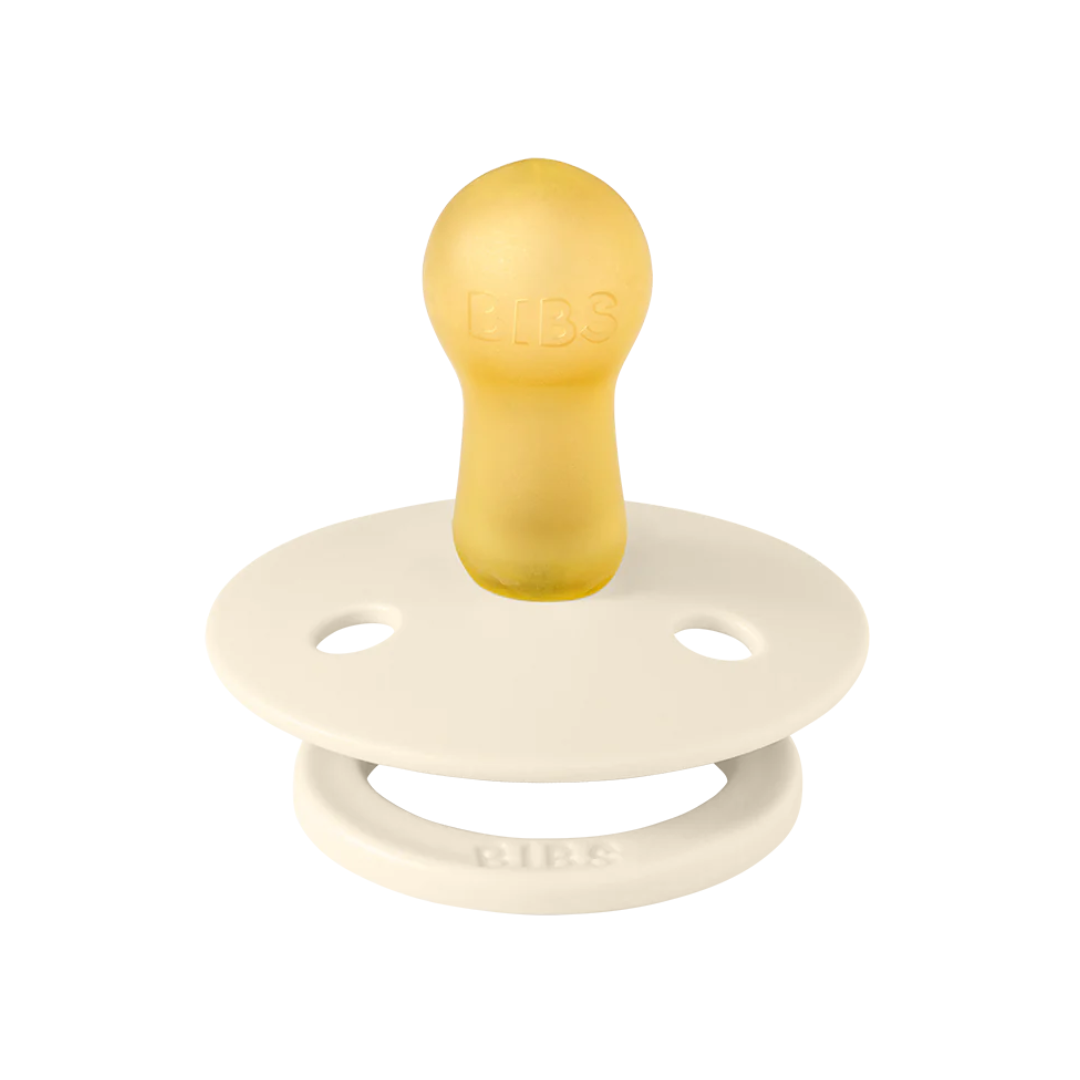 BIBS Original Natural Rubber Round Pacifier | 4 Pack (Size 1) 0-6M