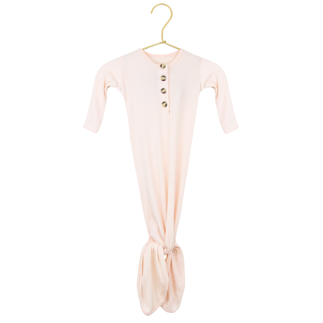 Rosie Ribbed Knotted Gown | NB-3M