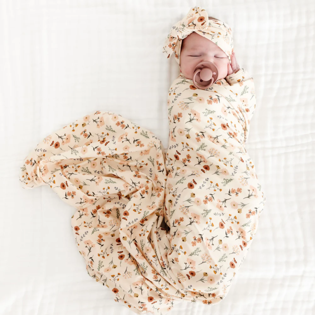 Rachel Newborn Headband|Swaddle|Mitt Bundle