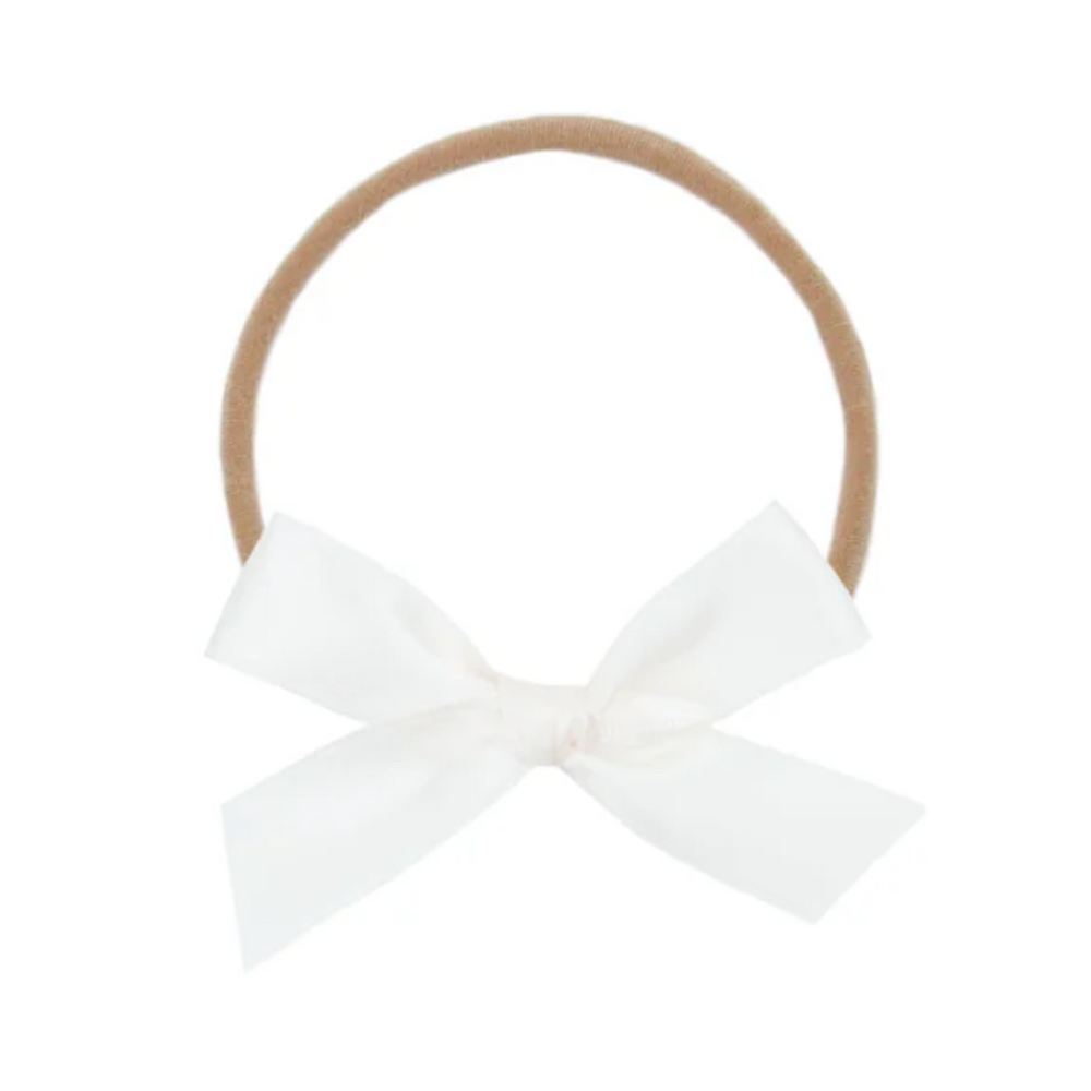 Satin Bow - White Headband