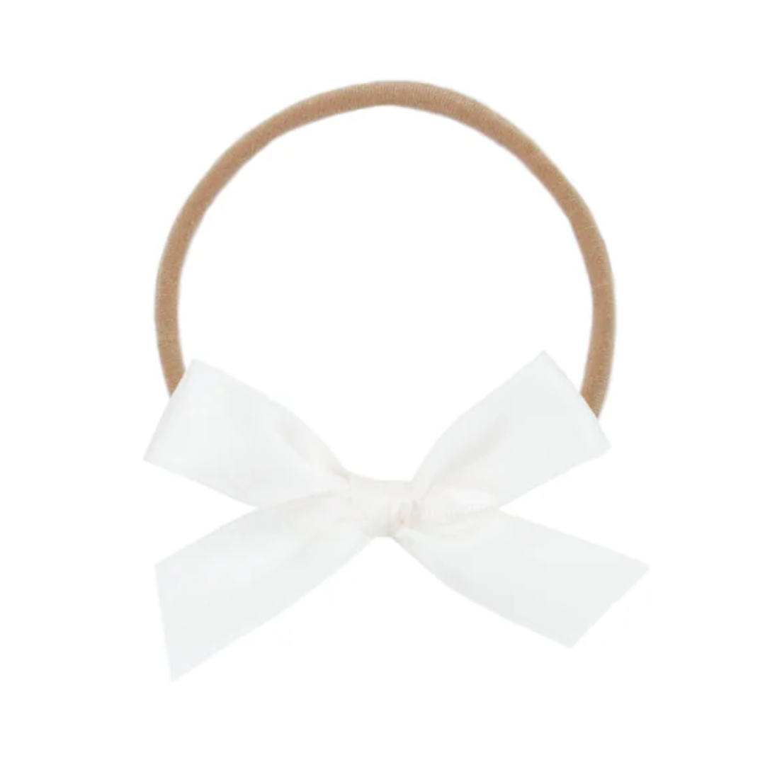 Satin Bow - White Headband