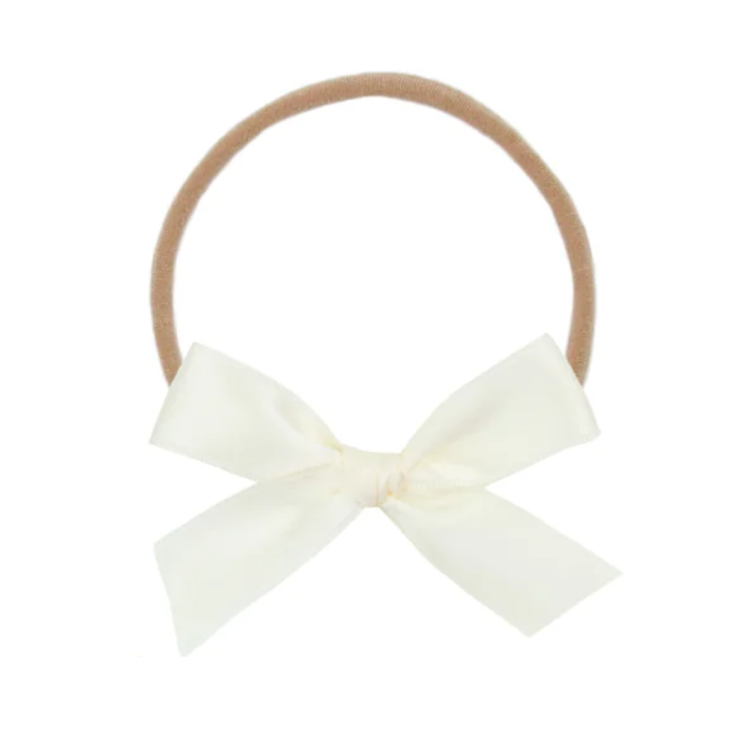 Satin Bow - Cream Headband