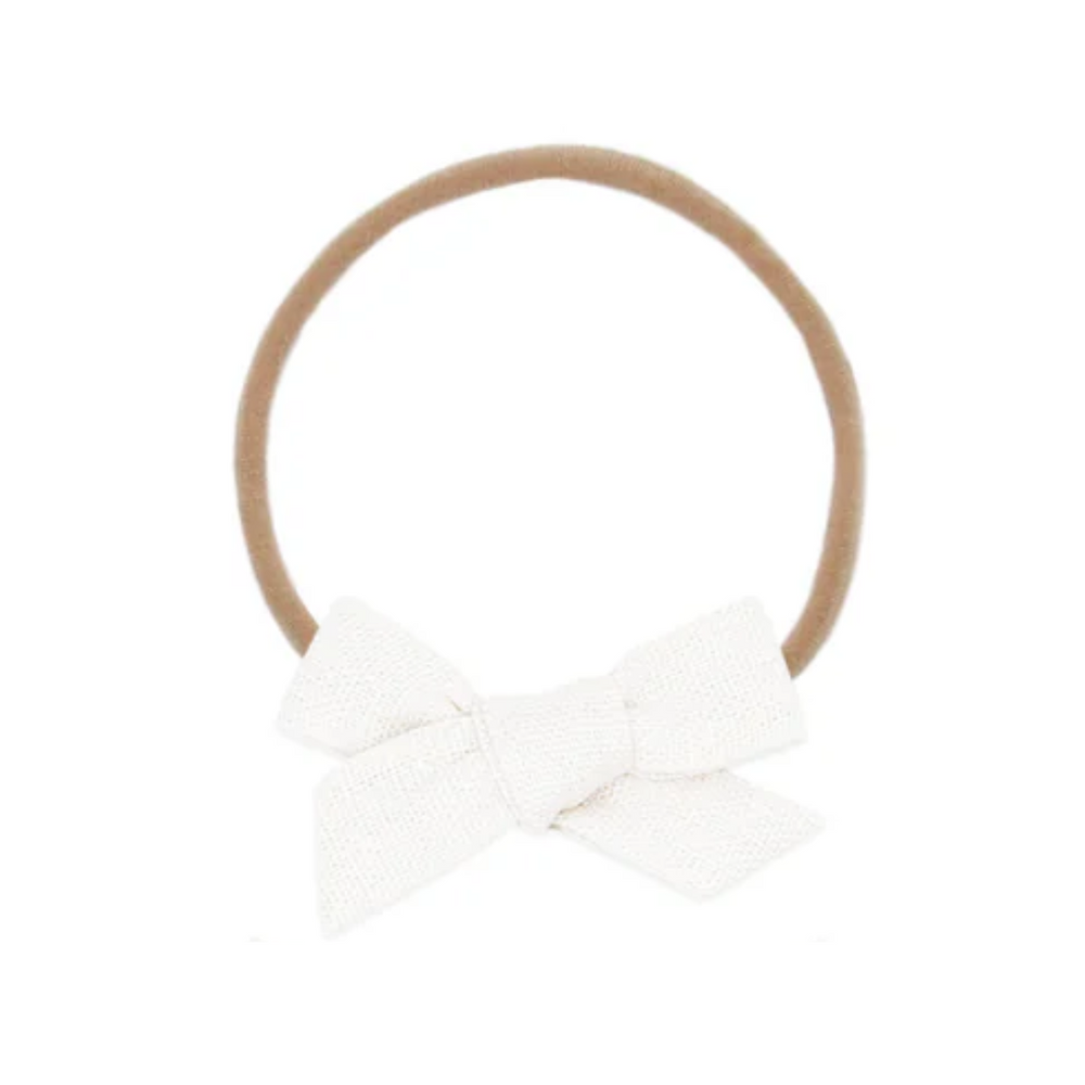 Lou Lou and Company Linen Bow - White Headband