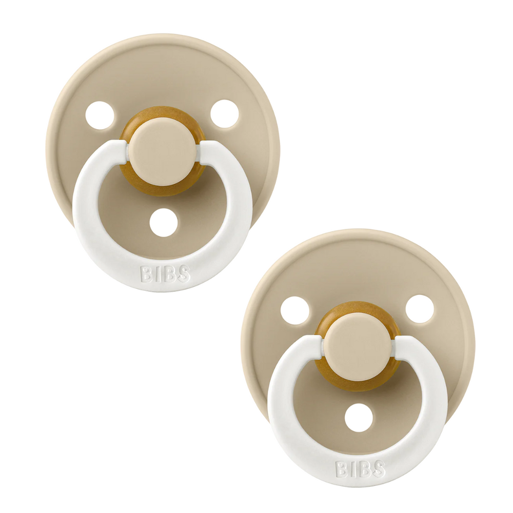 BIBS Natural Rubber Round Pacifier 2-pack | Vanilla GLOW | Vanilla GLOW