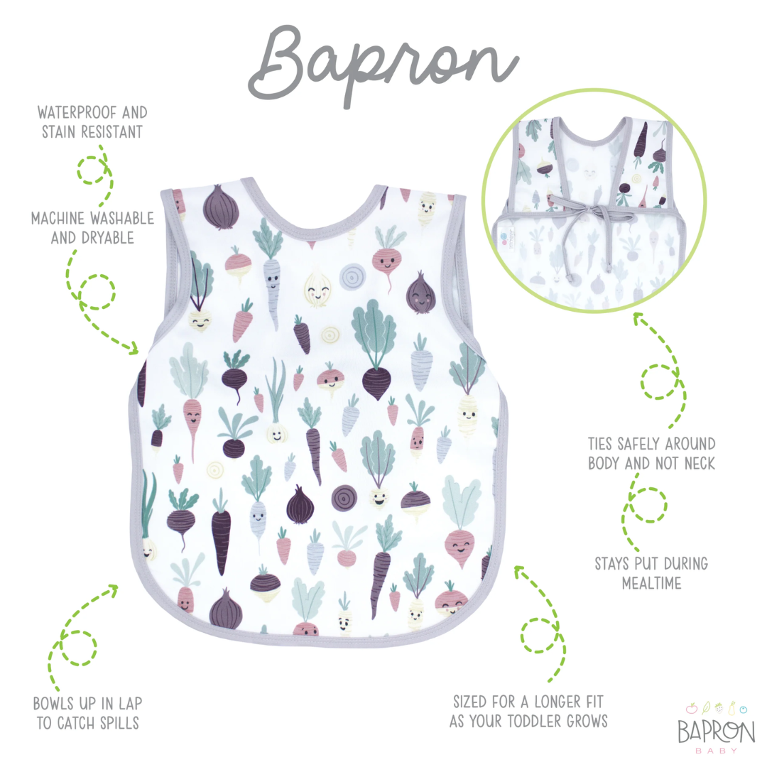 Bapron Bib Apron | Toddler (6m-3T) root veggies