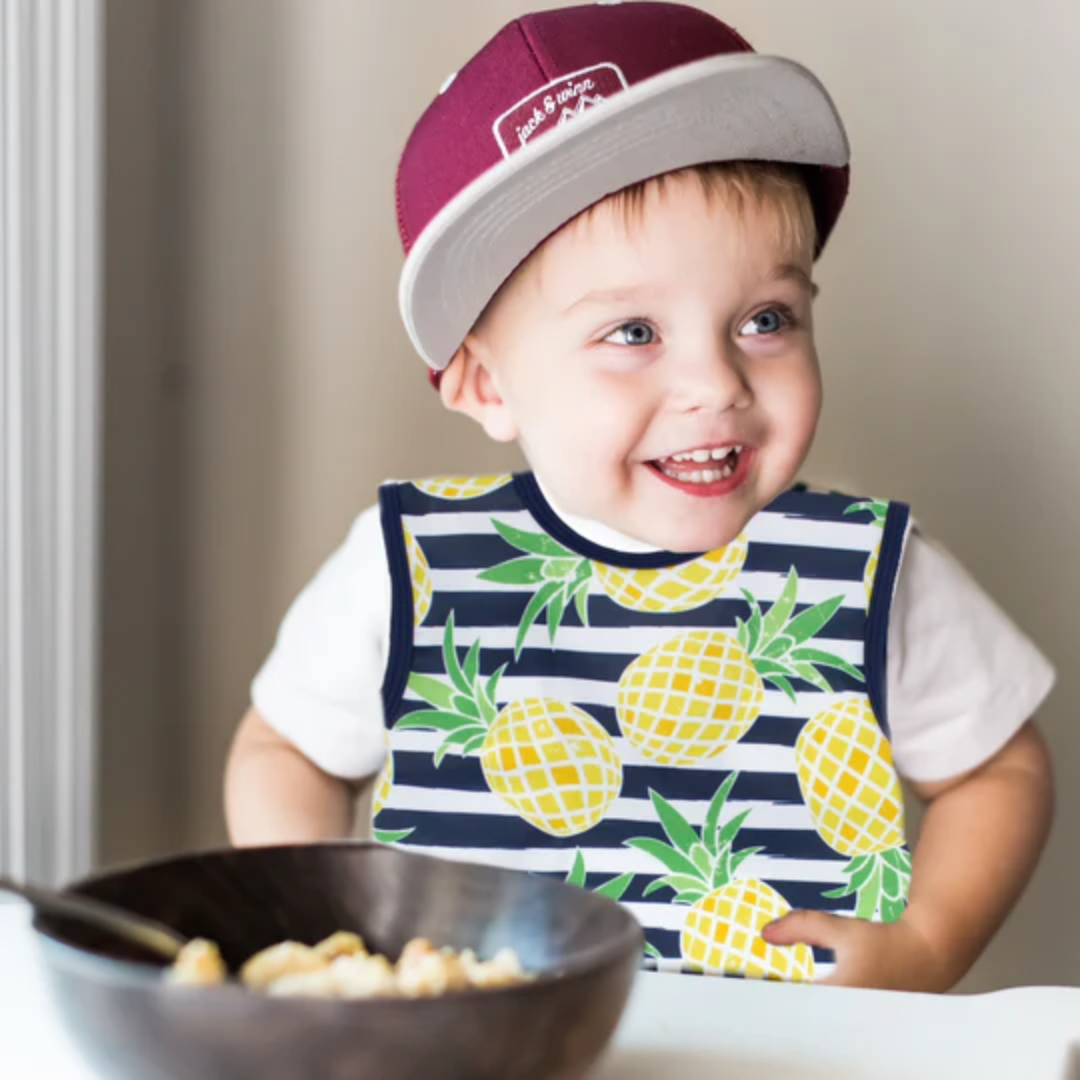 Bapron Bib Apron | Toddler (6m-3T) | Summer Stripes Pineapple