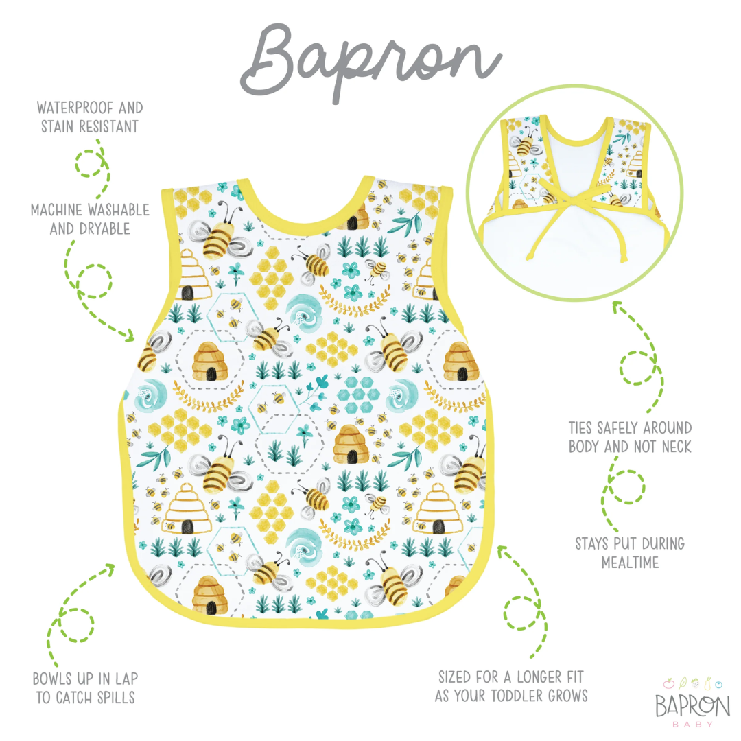 Bapron Bib Apron | Toddler (6m-3T) Busy Bees
