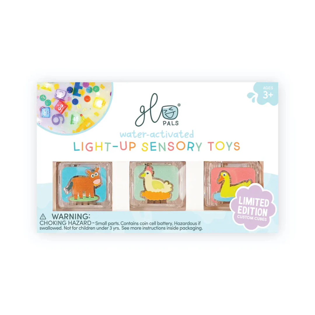 Glo Pals Light-Up Sensory Cubes 6 pack | Farm Frenzy Limited Edition