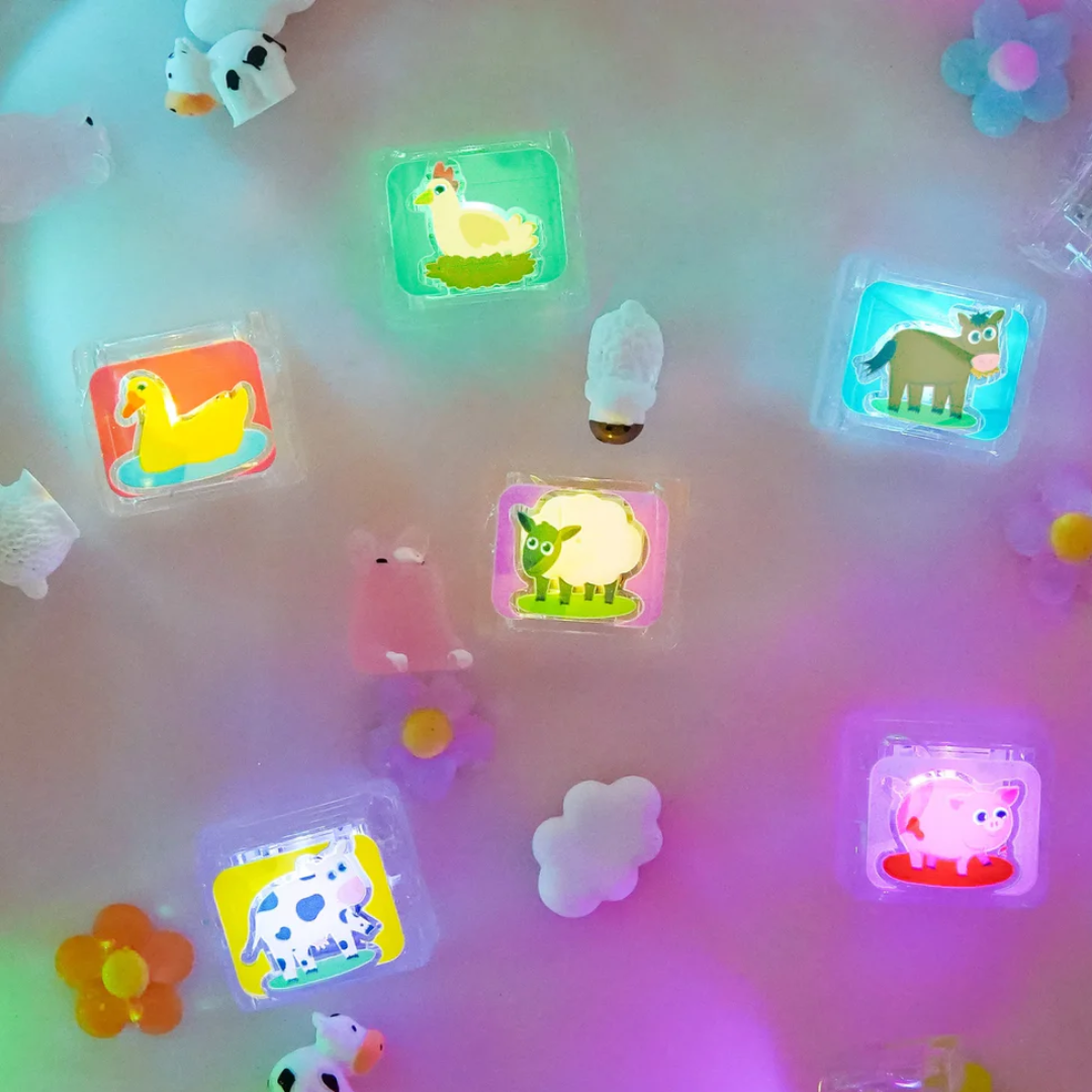 Glo Pals Light-Up Sensory Cubes 6 pack | Farm Frenzy Limited Edition