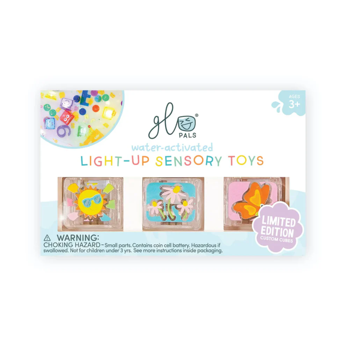 Glo Pals Light-Up Sensory Cubes 6 pack | Flower Power Limited Edition