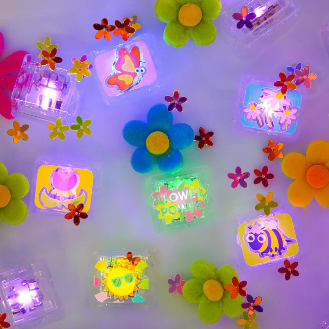 Glo Pals Light-Up Sensory Cubes 6 pack | Flower Power Limited Edition