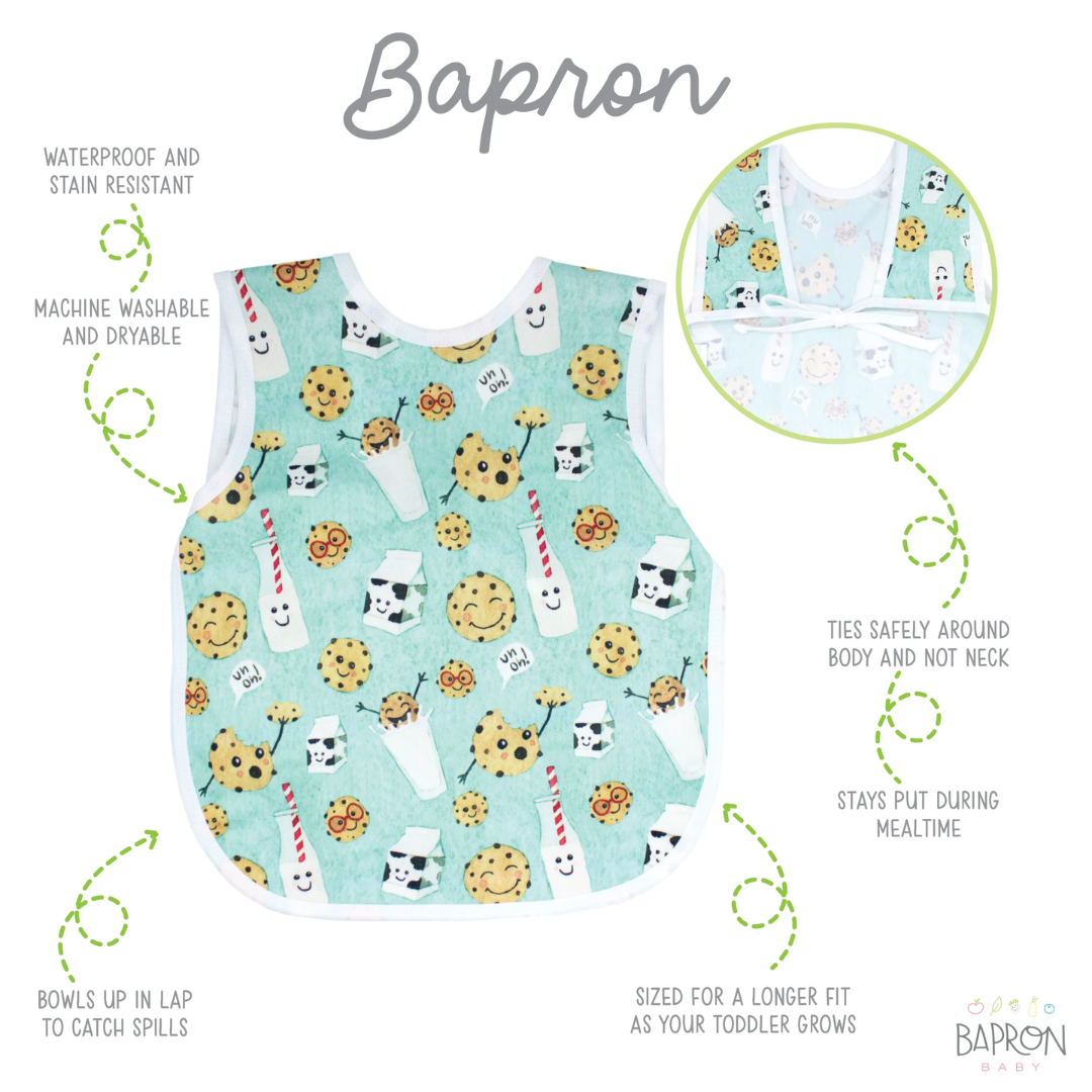 Bapron Bib Apron | Toddler (6m-3T) cookies and milk