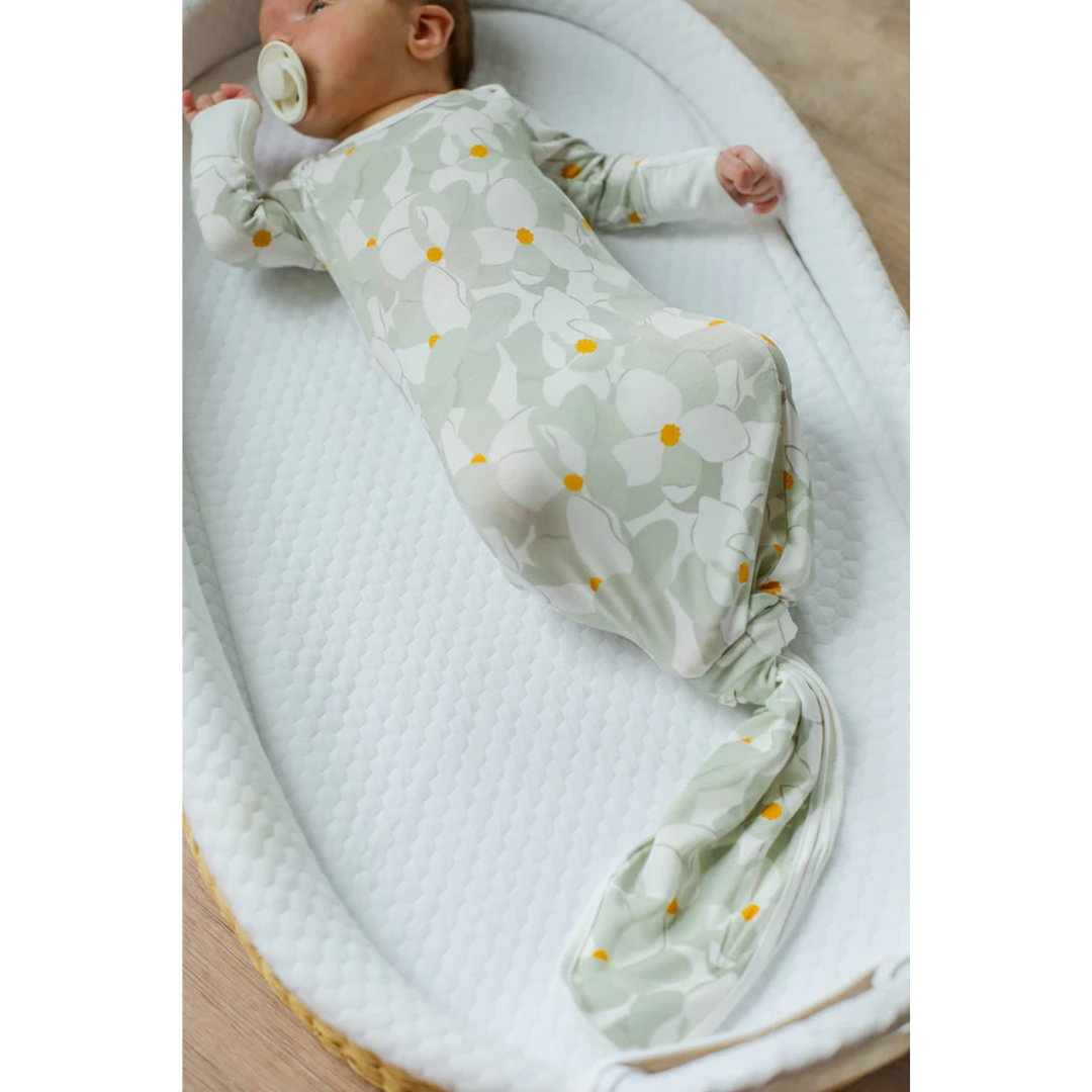 Southern Slumber Magnolia Bamboo Knotted Newborn Gown