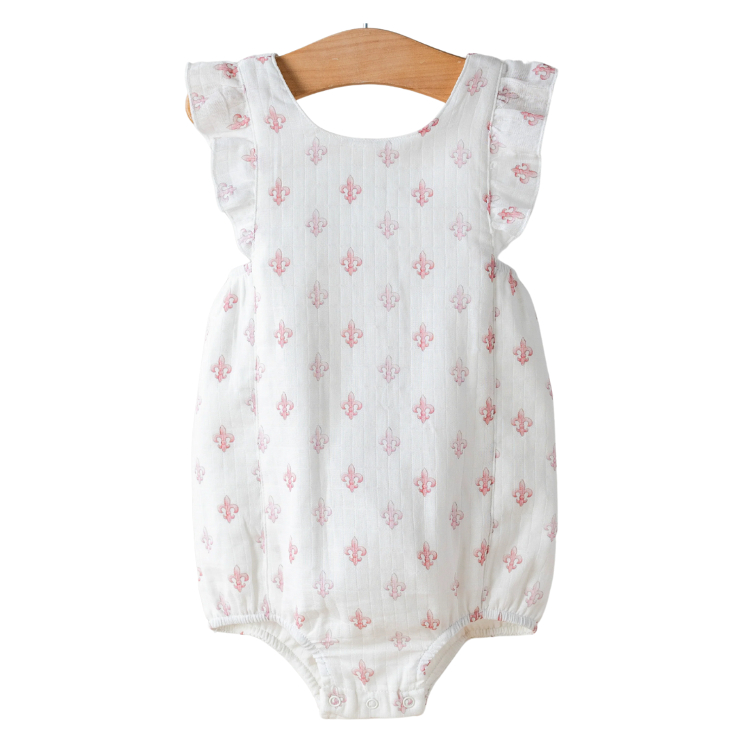 Fleur De Rose Organic Muslin Bubble Romper