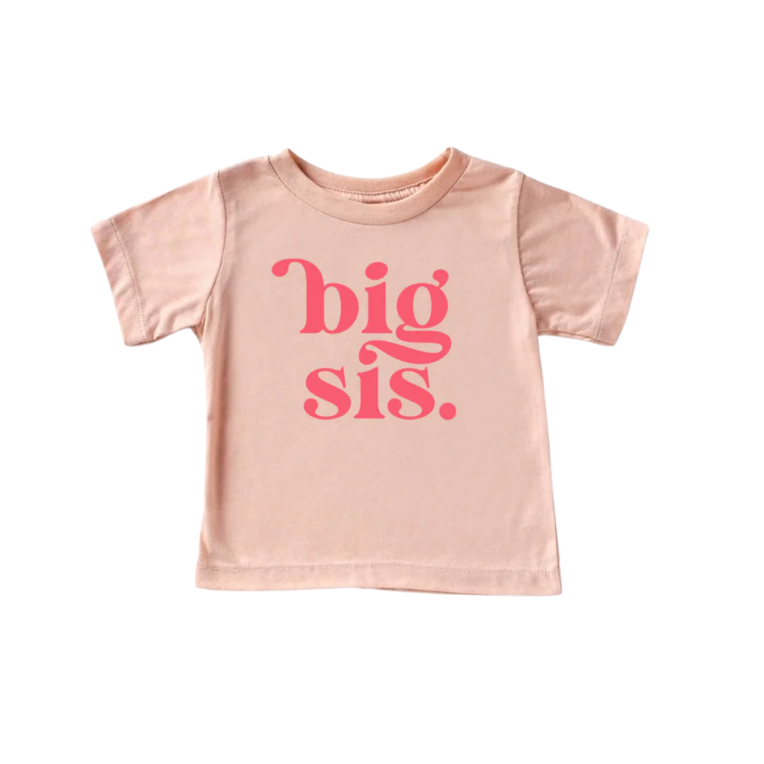 Big Sis Sibling Tee Shirt | Peach