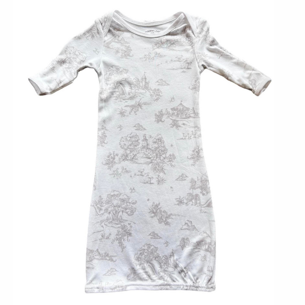 Maison Nola Storyland Toile Gown Grey | Bamboo Cotton Knit