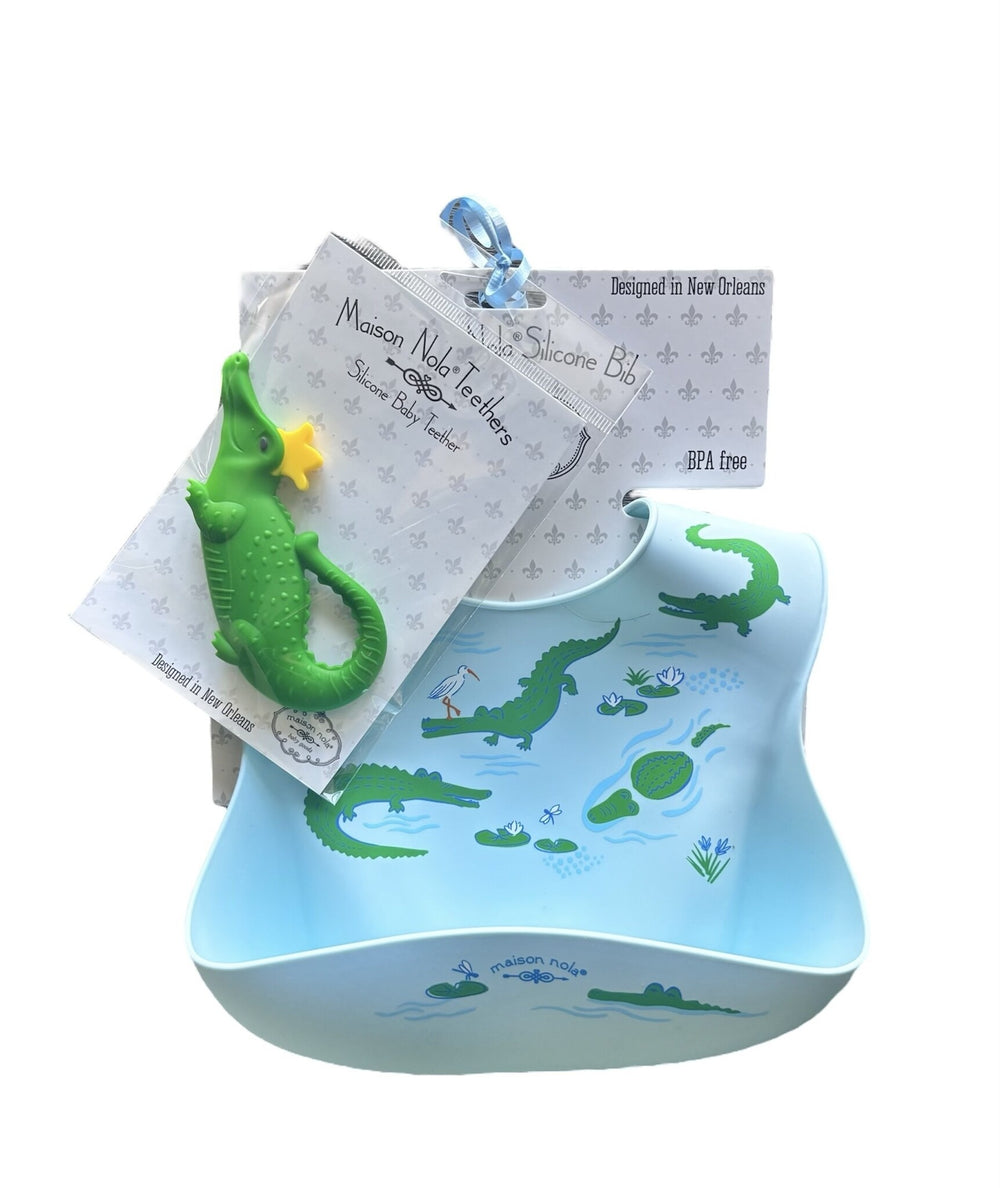 Later Gator Gift Bundle | Silicone Bucket Bib and Teether