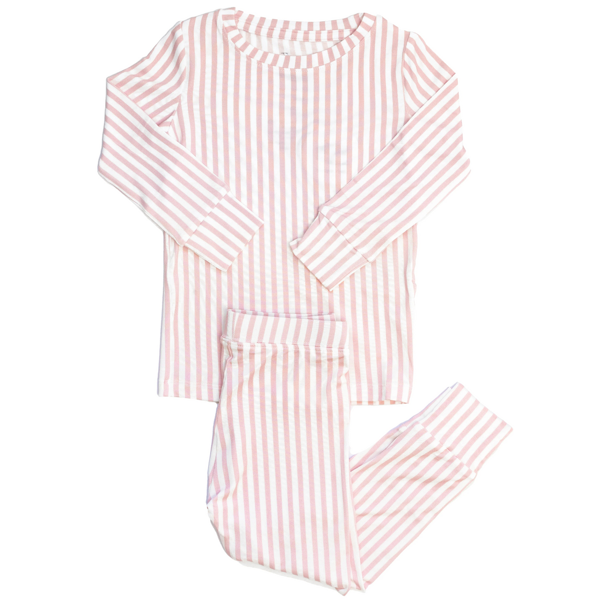 Uptown Baby Pink Cabana Stripe Long Sleeve Bamboo Pajama Set