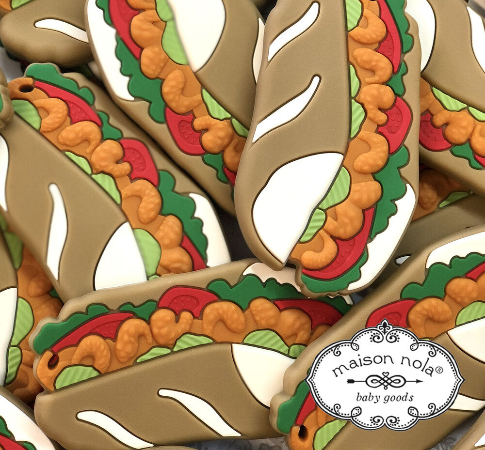 Shrimp PoBoy Silicone Teether