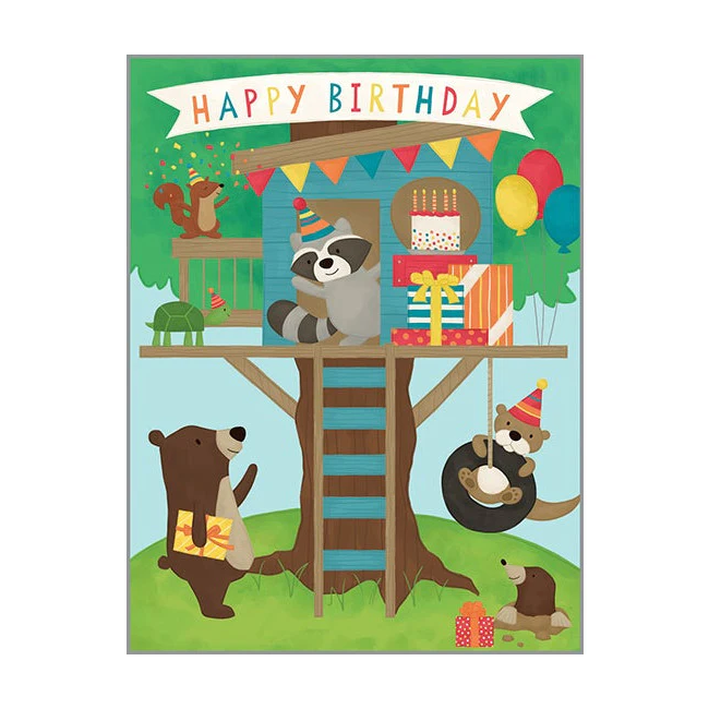 Birthday Greeting Card | Kids Treehouse Party