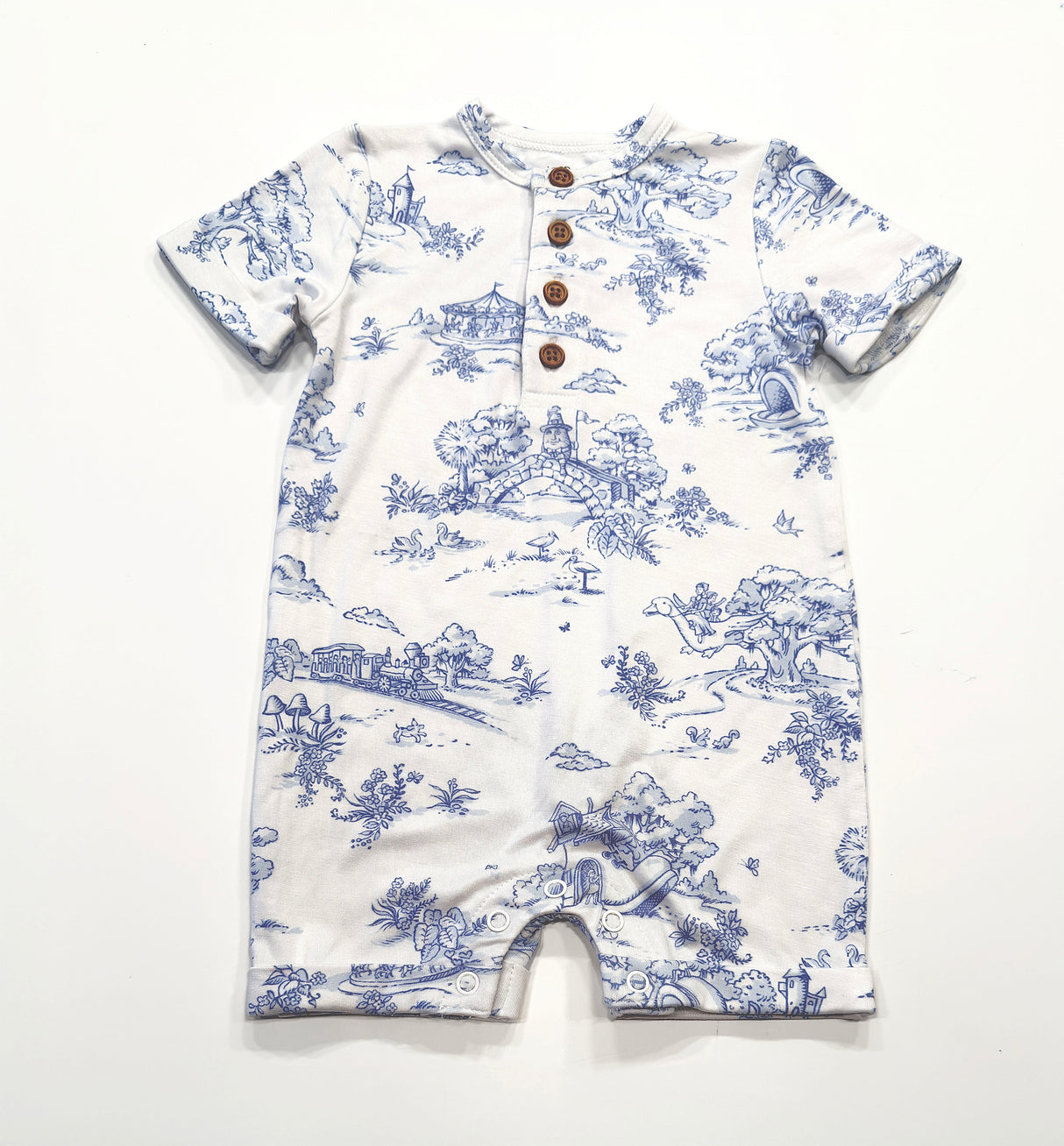 Maison Nola Storyland Toile Bamboo Romper | Blue