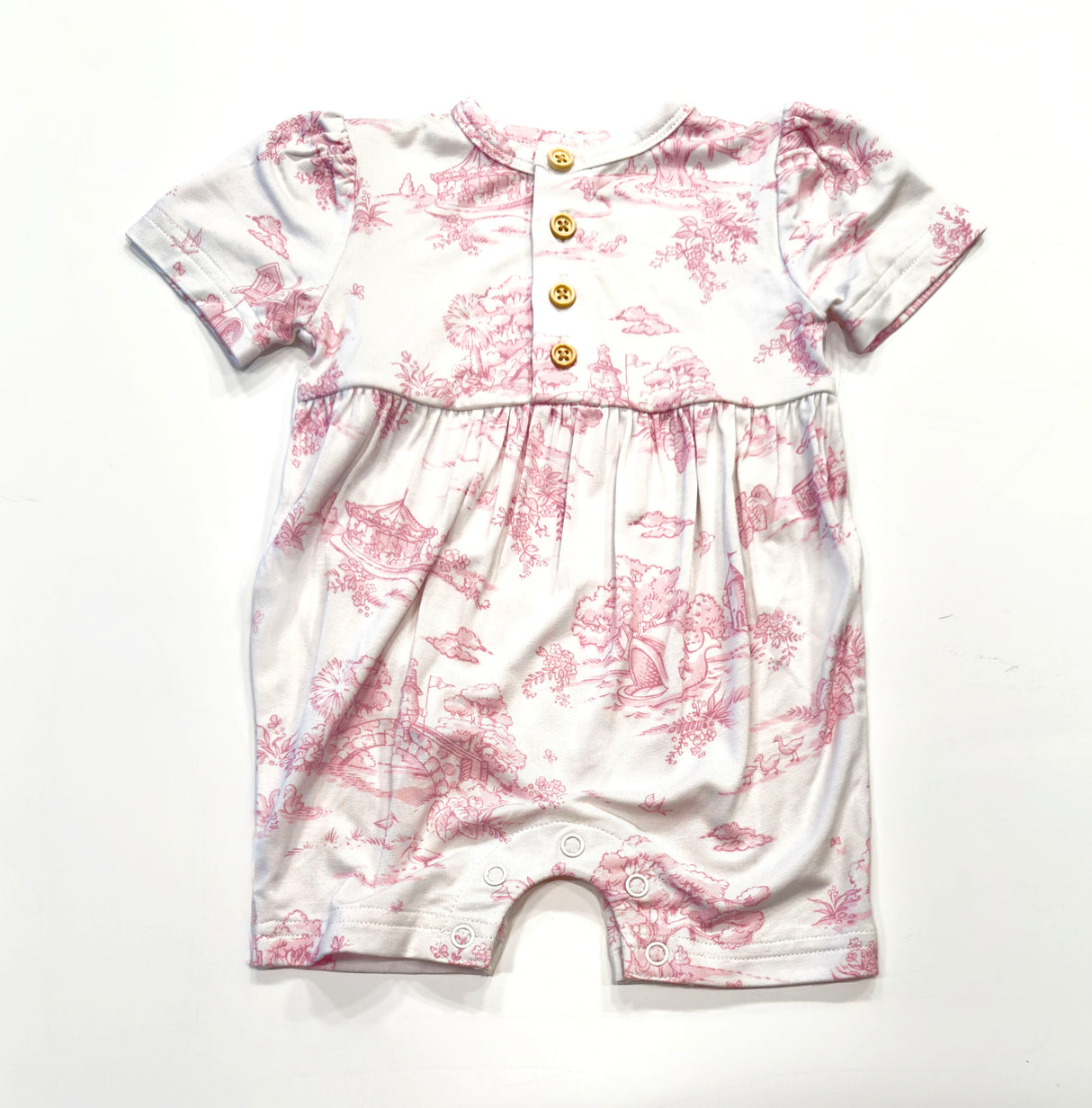 Maison Nola Storyland Toile Bamboo Romper | Pink