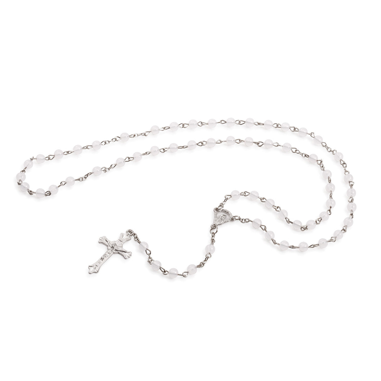 Demdaco Cherished Blessings Trinket Box and White|Silver Rosary Gift Set