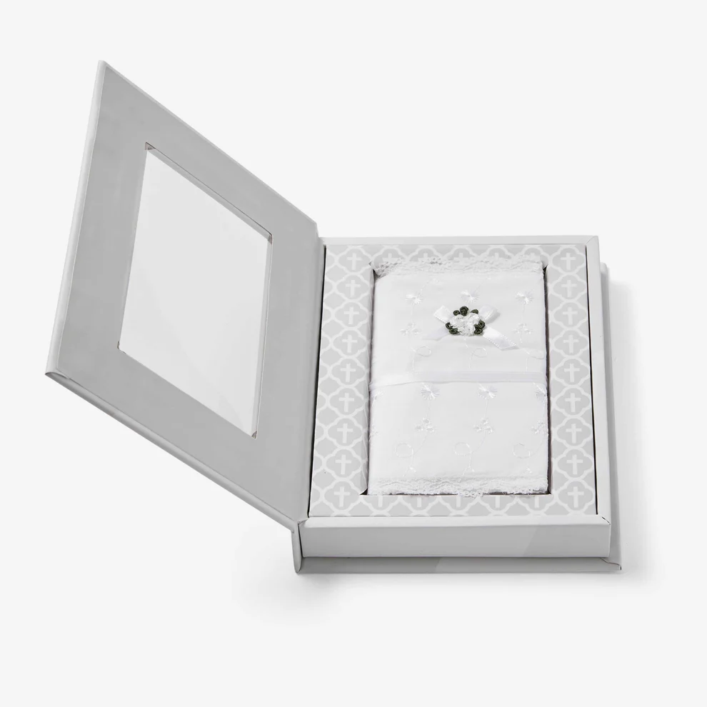 Baby's First Eyelet Covered Bible | Gift Boxed