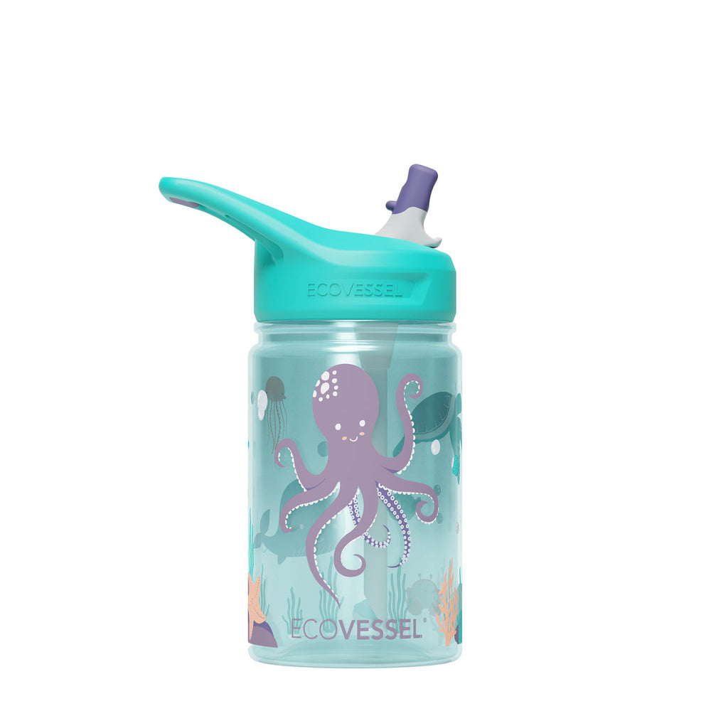EcoVessel 12 oz Splash Kids Tritan BPA-Free Free Water Bottle with Flip Straw Lid