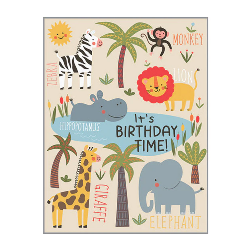 Birthday Greeting Card | Cute Jungle Animals