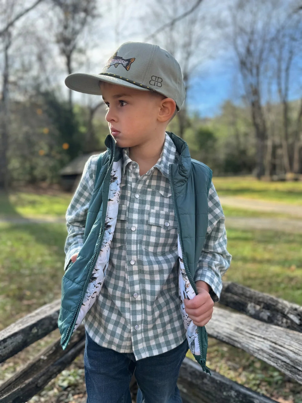 Velvet Fawn Kasey Button Down | Green Plaid