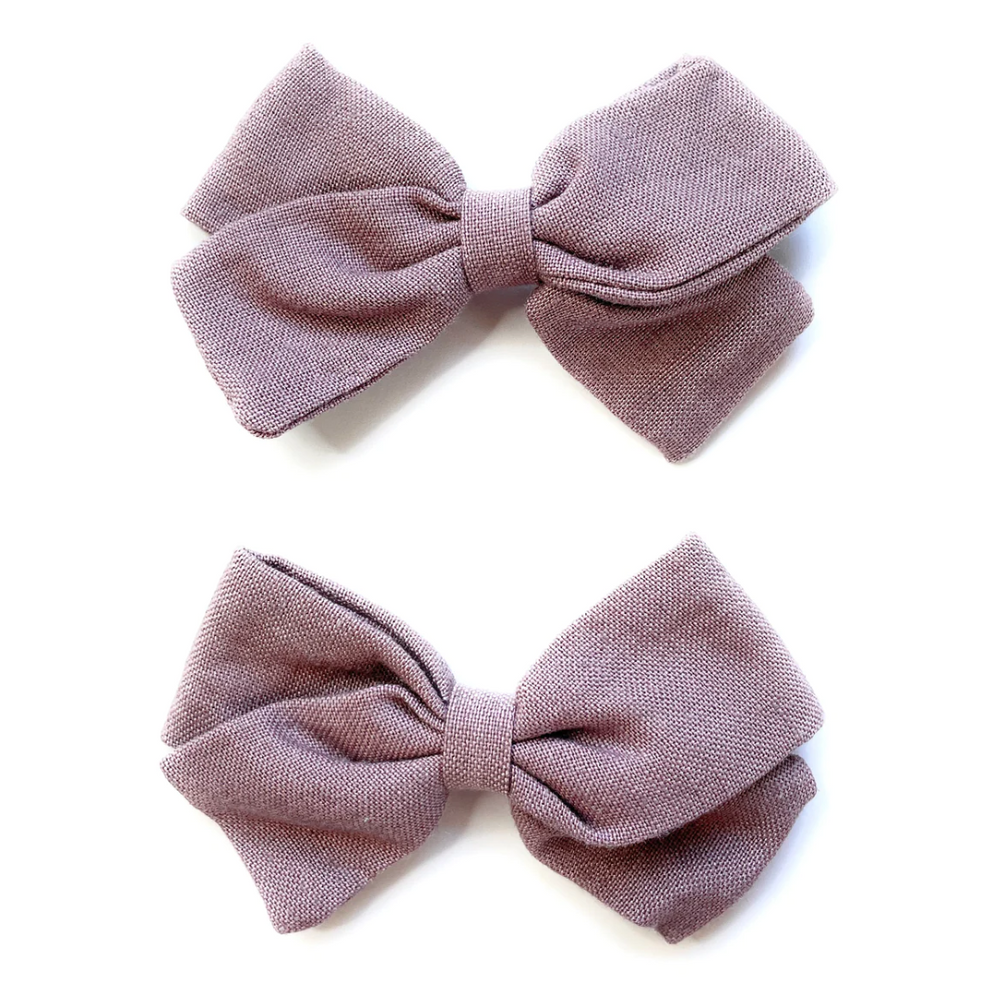 Baby Wisp Emma Fabric Bows- Pigtail Bows |  Alligator Pinch Clip