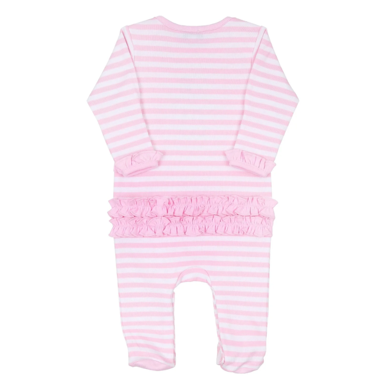 Gingerbread Land Ruffle Lap Footie - Pink