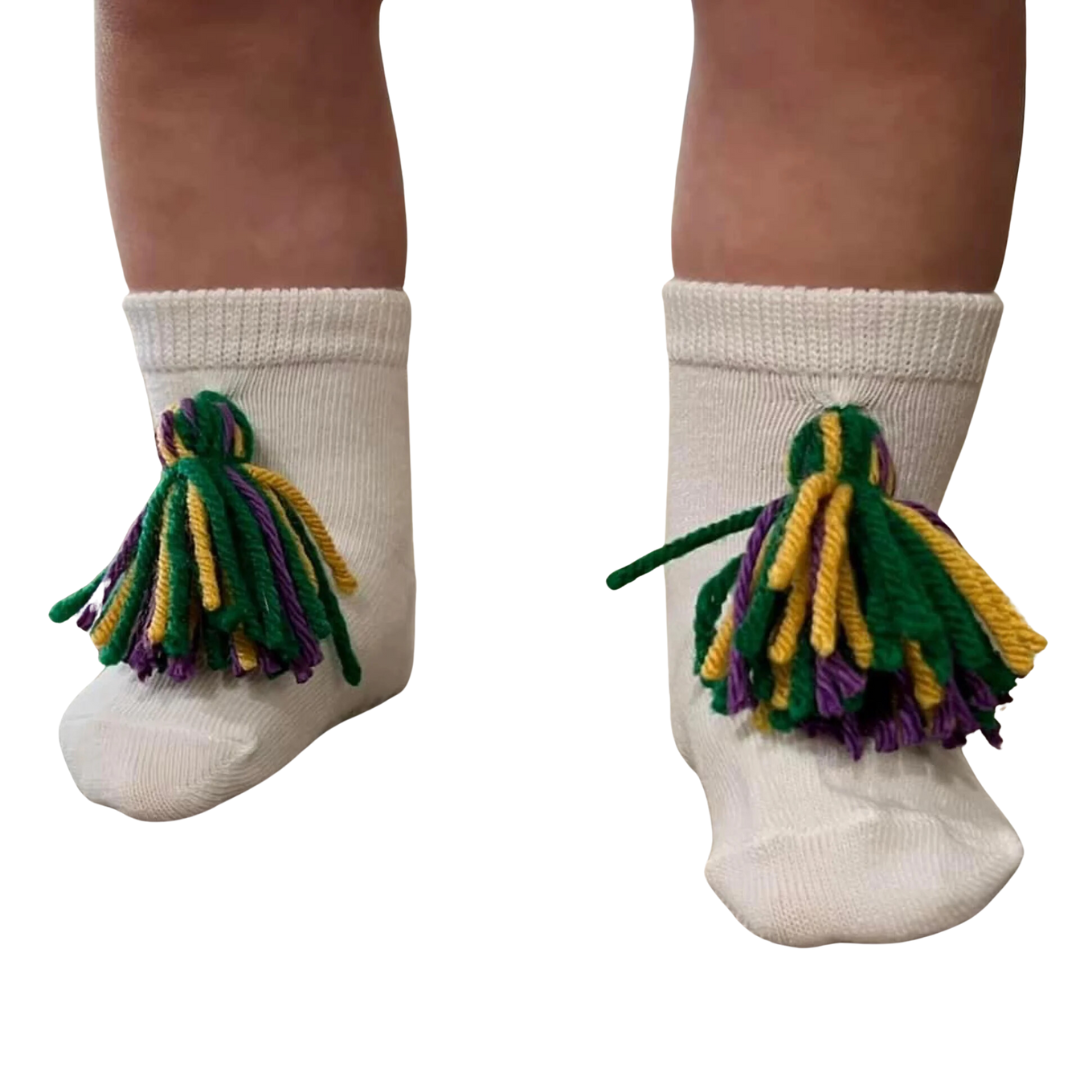 Mardi Gras Tassel Socks