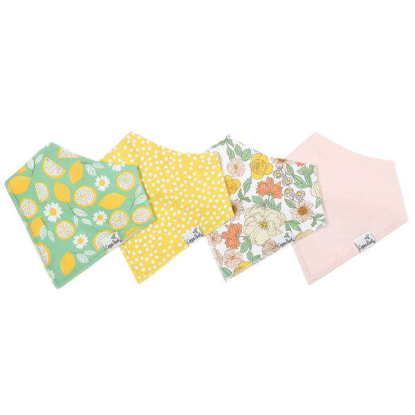 Baby Bandana Bib 4-Pack Set | Lemon