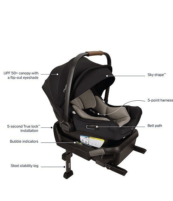 Nuna Pipa Aire Infant Car Seat + Pipa Series Base | Caviar (In Stock)