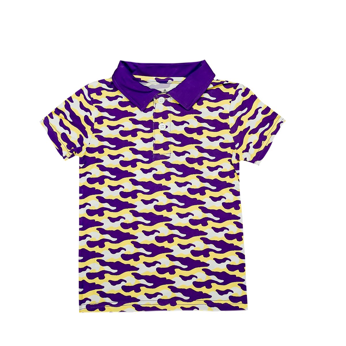 Purple & Gold Camo Polo