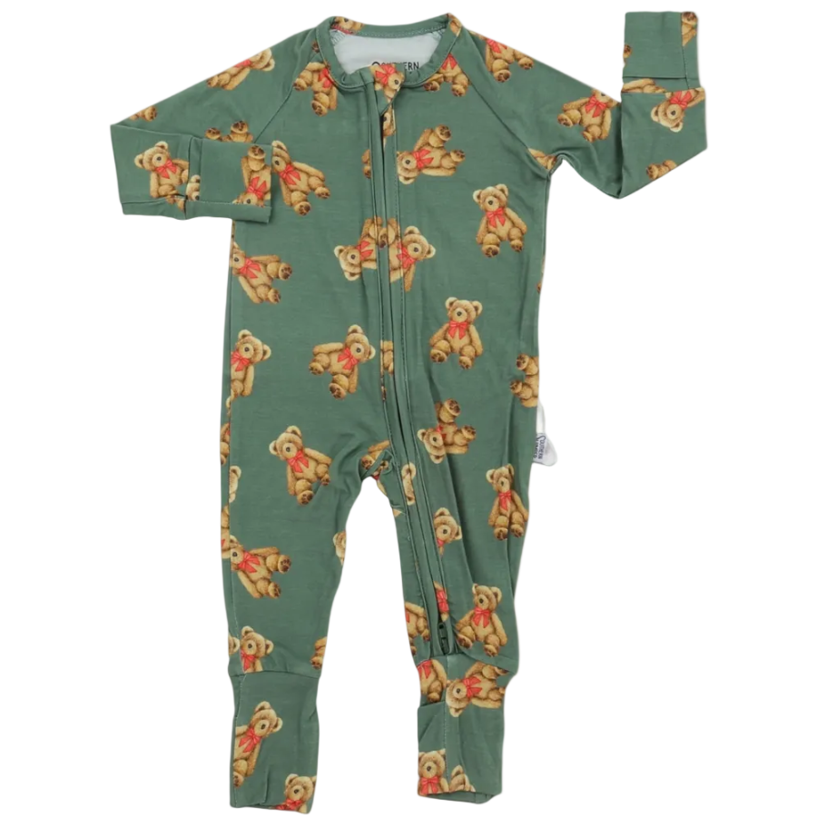 Southern Slumber Holiday Teddy Double Zipper Bamboo Sleeper