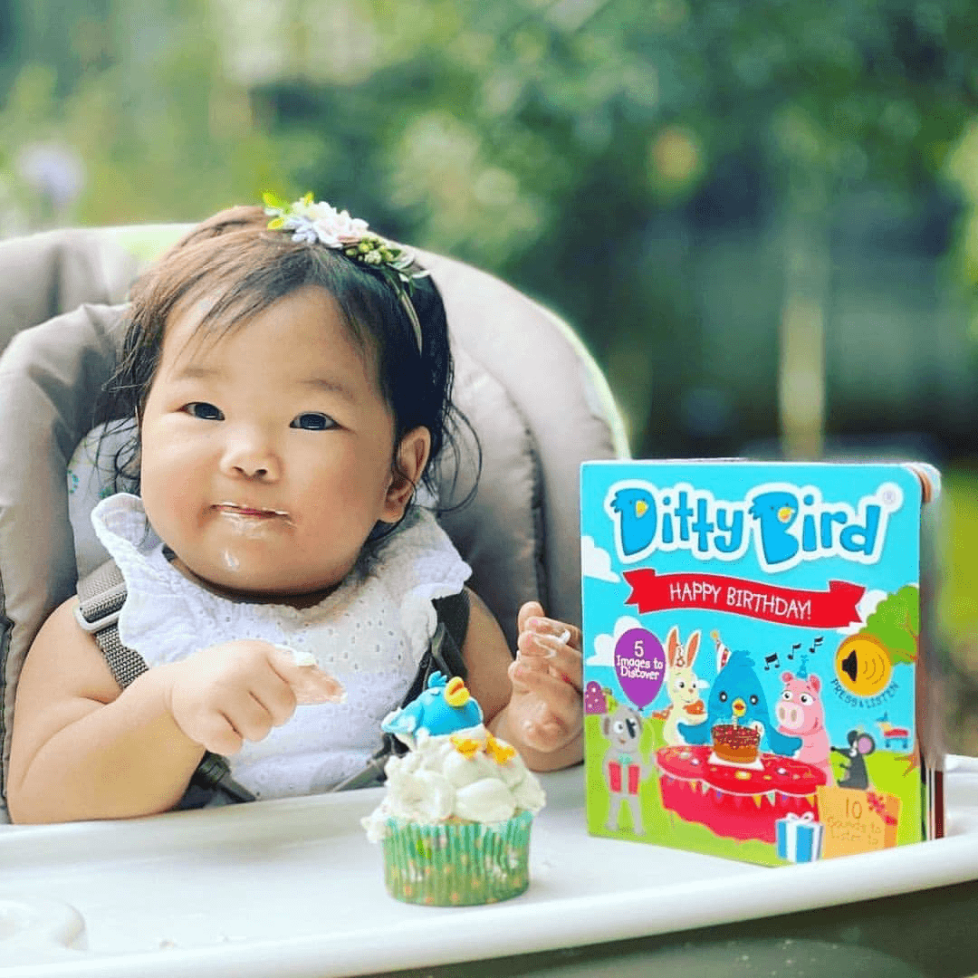 Happy Birthday Ditty Bird Musical Board Book | USB-C Rechargeable