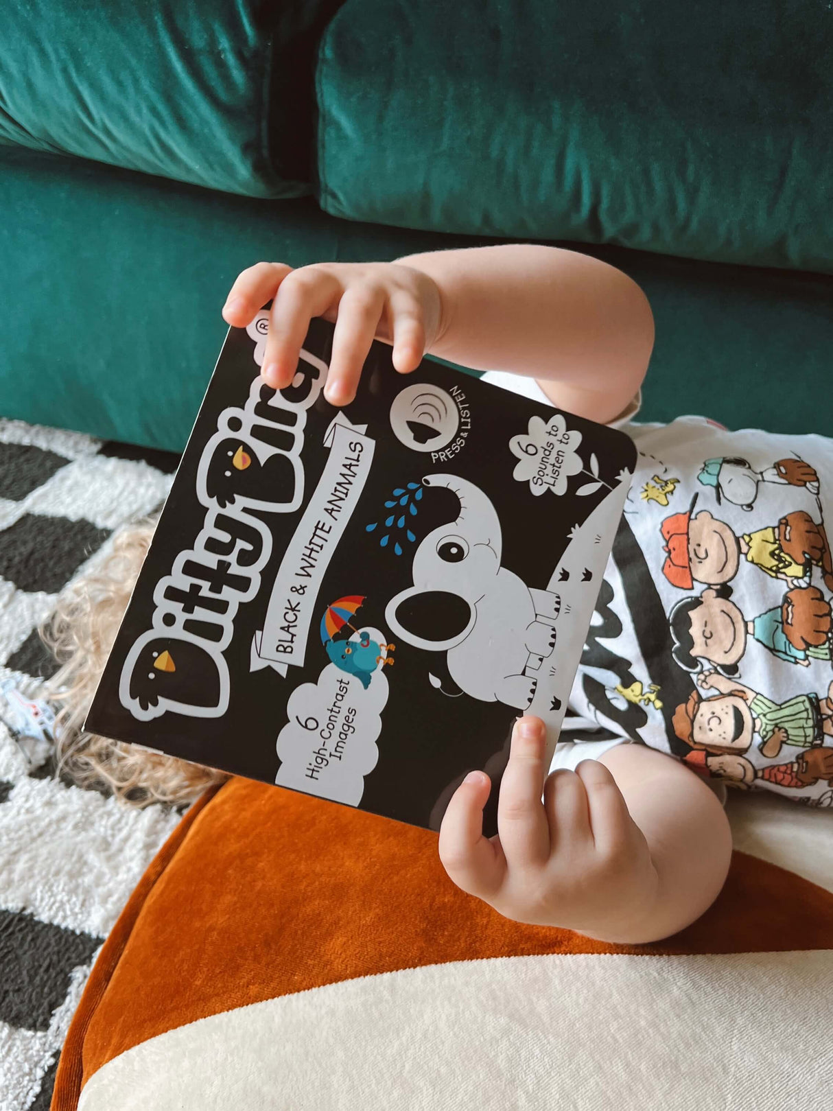 Black & White Animals Ditty Bird Musical Board Book | USB-C Rechargeable