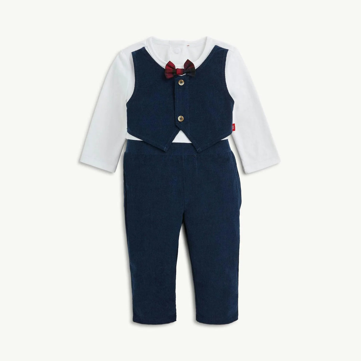 Magnetic Me Corduroy Blue Boys Dress Romper