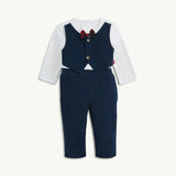 Magnetic Me Corduroy Blue Boys Dress Romper