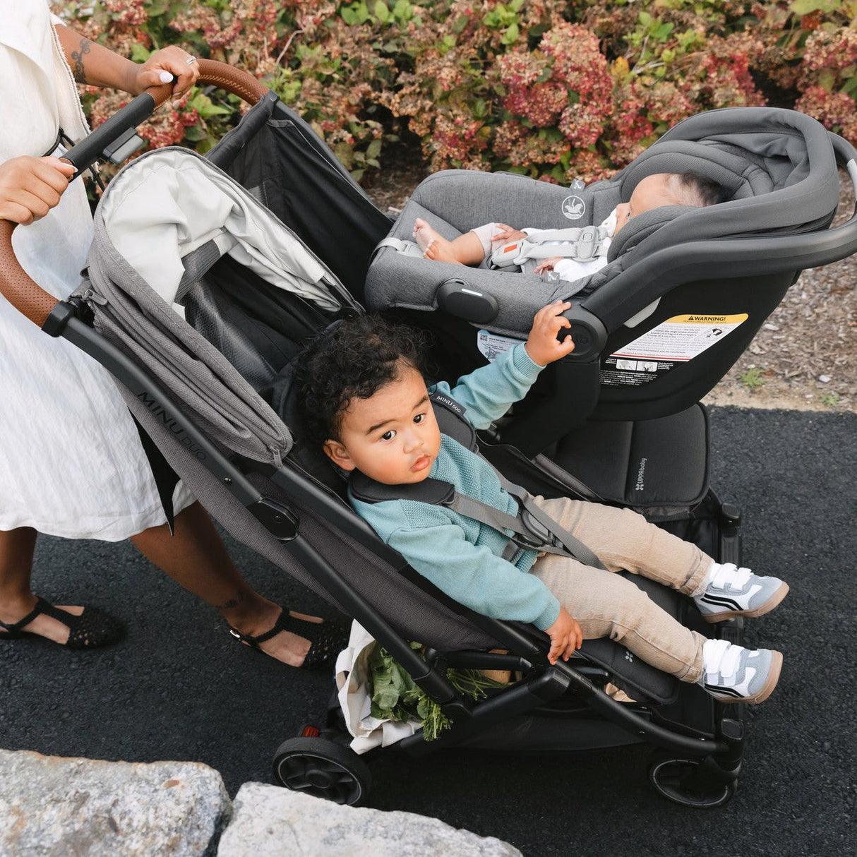 UPPAbaby Minu Duo Compact Double Stroller | Carbon Frame